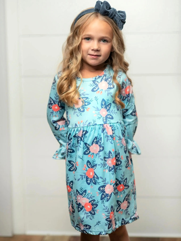 Claire Floral Flare Sleeve Dress - KIDS